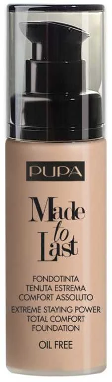 Pupa Milano Pupa Made To Last Total Comfort Foundation SPF10 #030 Natural rusvai gelsvas, 30 ml