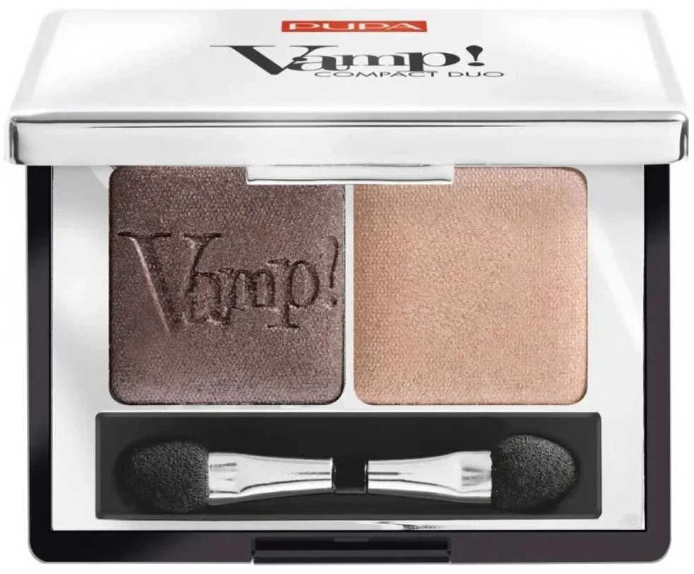 Pupa Milano Pupa Vamp! Compact Duo Eyeshadow akių šešėliai, atspalvis: 08 Kreminis Taupe, 2.2 g