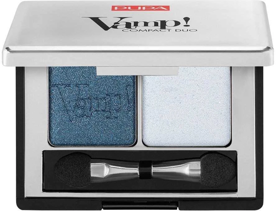 Pupa Milano Pupa Vamp! Compact Duo Eyeshadow akių šešėliai, atspalvis: 012 Magnetic Mėlyna, 2.2 g
