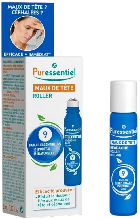 „Puressentiel Roller“ rutulinis kūno aliejus galvos skausmui malšinti, 5 ml