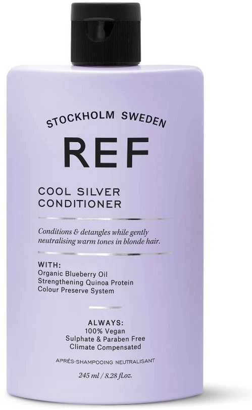 REF Cool Sidabrinis plaukų kondicionierius be sulfatų, neutralizuojantis šiltus atspalvius, 245 ml