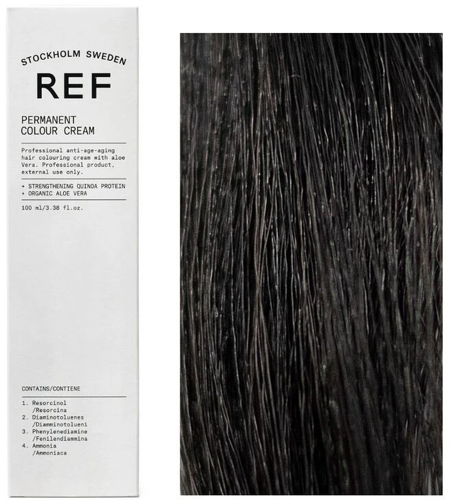 Ref Stockholm REF Permanent Colour Veganiški ilgalaikiai plaukų dažai 1.0 Juodas, 100 ml