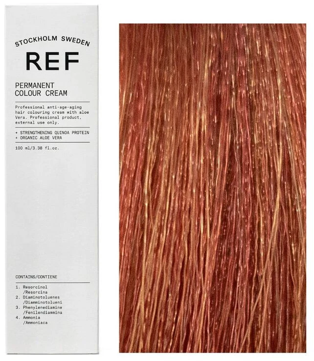 Ref Stockholm REF Permanent Colour Vegan Permanent Hair Dye 7.44 Intense Copper Skirtas šviesiems plaukams, 100 ml