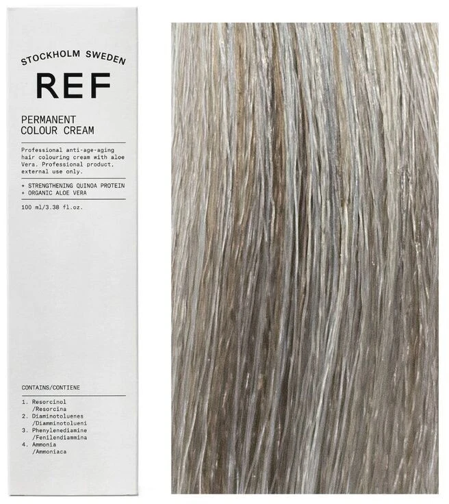 Ref Stockholm REF Permanent Color veganiški permanentiniai plaukų dažai 9.11 šviesiausi dūminiai pelenai, 100 ml