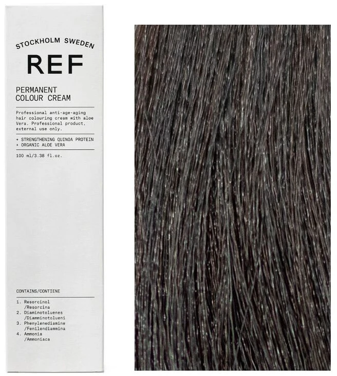 Ref Stockholm REF Permanent Colour Vegan Permanent Hair Dye 4.1 Ash Brown, 100 ml