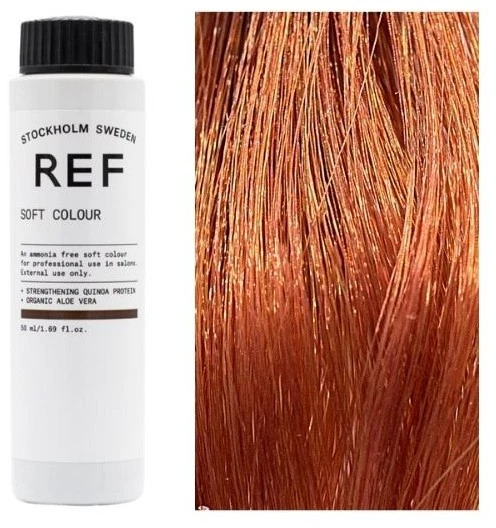 Ref Stockholm REF Soft Colour Vegan Demi-Permanent Hair Dye 7.44 Intense Copper Skirtas šviesiems plaukams, 50 ml
