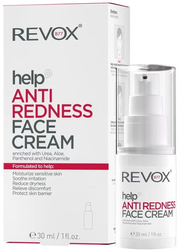 „Revox B77 Help“ dieninis veido kremas nuo paraudimo, 30 ml