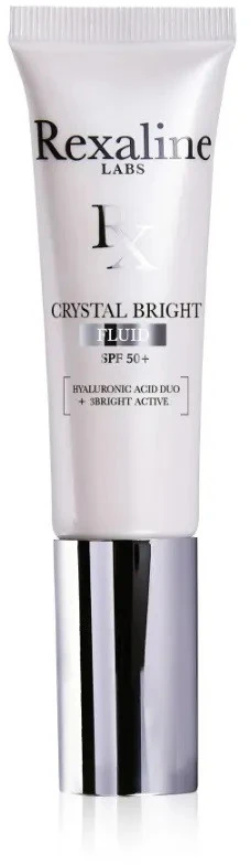 Rexaline, Crystal Bright, Hyaluronic Acid + 3 Bright Active, Illuminating, Fluid, For Face, SPF 50+, 30 ml *Tester