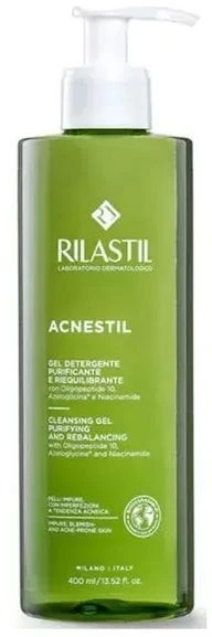 Rilastil Acnestil riebalų išsiskyrimą mažinantis valomasis gelis riebiai, į aknę linkusiai odai, 400 ml