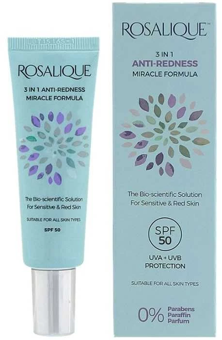 Rosalique 3 in 1 Anti-Redness Miracle Formula veido kremas raustančiai odai, 30ml