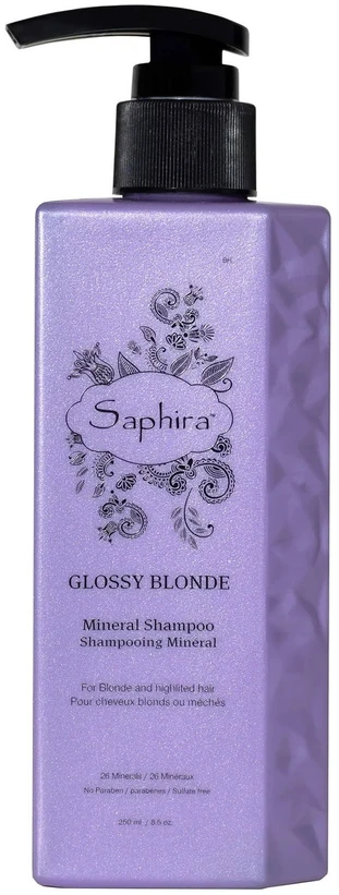 Šampūnas plaukams Saphira Glossy Skirtas šviesiems plaukams Mineral Šampūnas SAFGBS2, šviesiems plaukams, 250 ml
