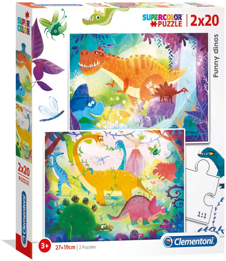Clementoni Dėlionė 2x20 vnt. - Linksmi dinozaurai