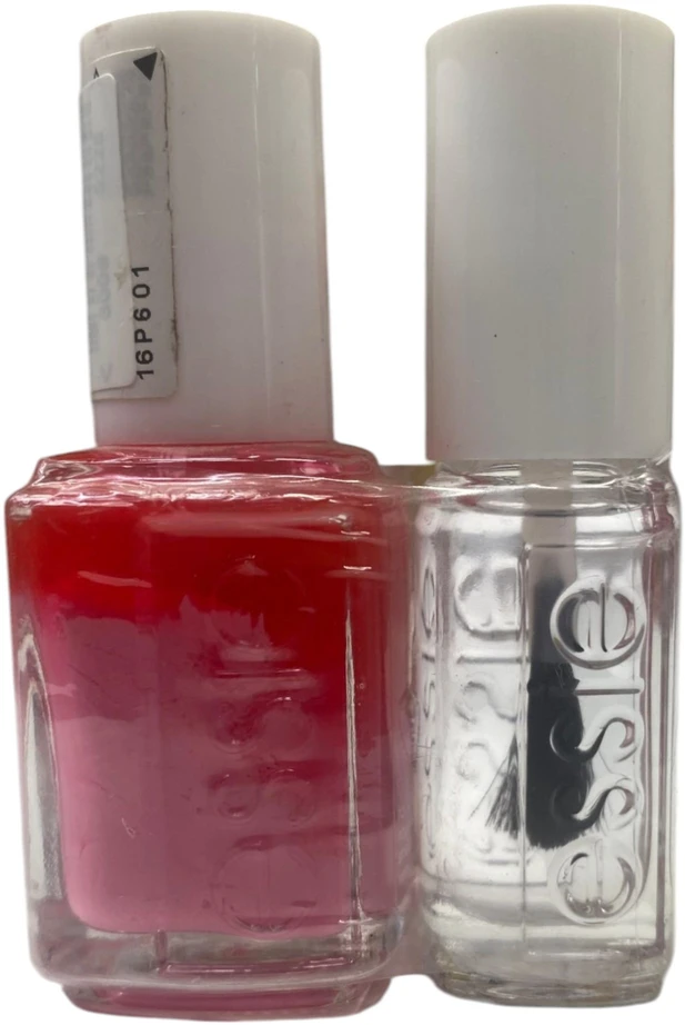 Rinkinys „Essie“: Nagų lakas „Vegan Glossy Shine Finish“ 20 Lovie Dovie 13,5 ml + Nagų priežiūra - „Good To Go Top Coat“ nagų stiprinimo lakas, 5 ml