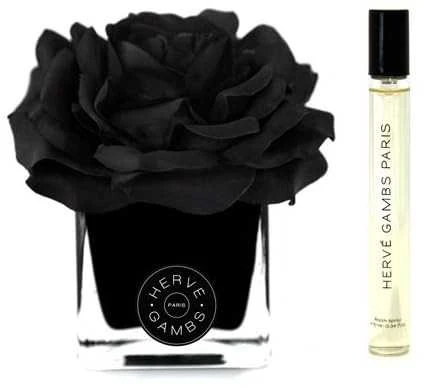 Set Herve Gambs: Ombre Patchouli, Room Purškiklis, 10 ml + Juodas Couture Flower, Porcelain, Aroma Reed Diffuser, Juodas