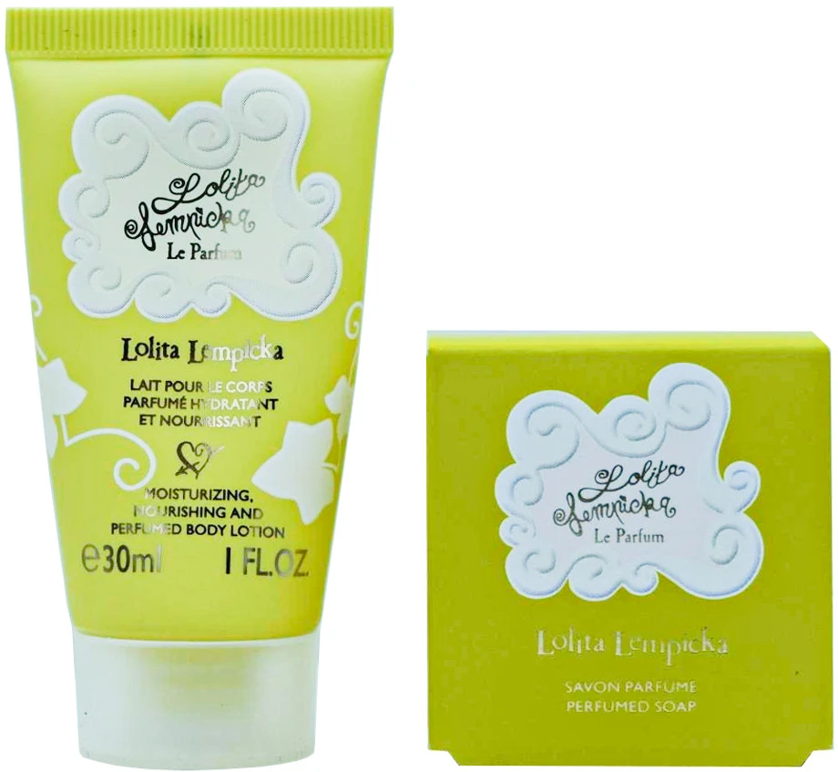 Rinkinys „Lolita Lempicka“: drėkinamasis kūno pienelis „Mon Premier Parfum“, 30 ml + kvapnus muilas „Mon Premier Parfum“, 25 g *Miniatiūrinis