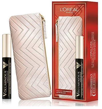 Set L'Oreal Paris: Textile Makeup Bag Kreminis + Voluminous X5 Volumizing Blakstienų tušas Extra Juodas 7.5 ml