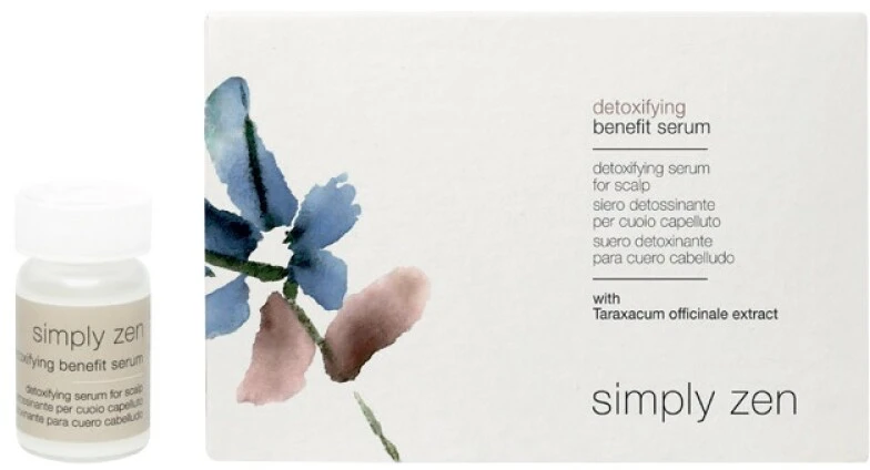 „Simply Zen“ detoksikuojantis nenuplaunamas galvos odos serumas detoksikacijai, 12 vnt., 5 ml