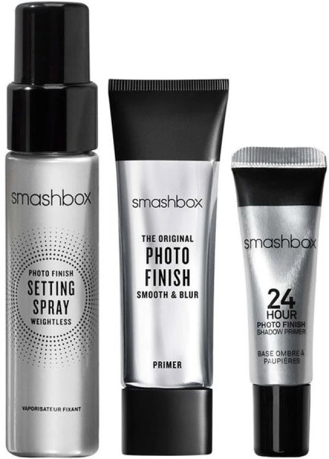 Set Smashbox: Photo Finish Matte Finish Liquid Primer, 12 ml + Photo Finish Setting Purškiklis, 30 ml + Photo Finish Eyeshadow Primer, 7 ml