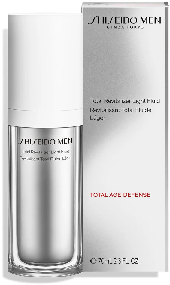 Shiseido Men Total Revitalizer Light Fluid senėjimą stabdantis drėkinamasis fluidas vyrams, 70 ml