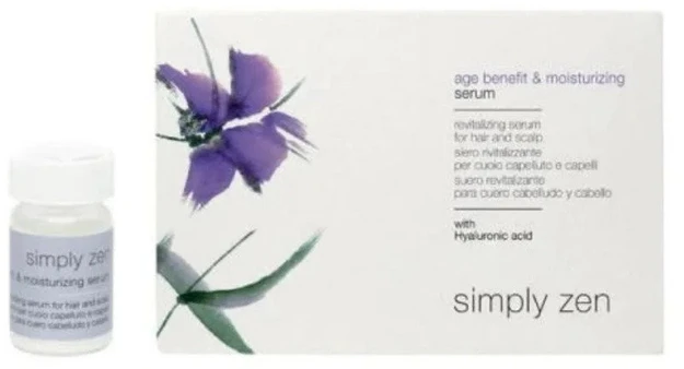 „Simply Zen“ senėjimą stabdantis ir drėkinamasis plaukų serumas atgaivinimui, 12 vnt., 5 ml