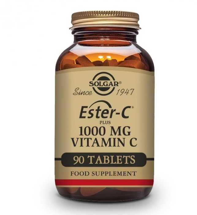 Solgar Ester-C Plus 1000mg Maisto papildas su Vitaminu C 90 kapsulių