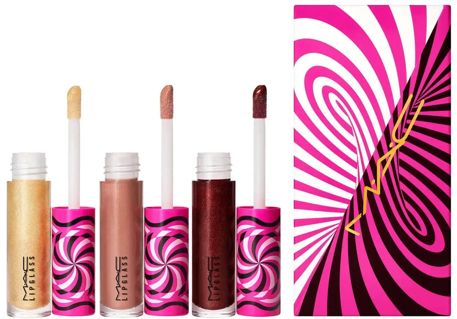 Tiny Tricks Set MAC: Lipglass Lūpų blizgis Optical Delusion 2.4 g + Lipglass Lūpų blizgis Tiktalk of the Town 2.4 g + Lipglass Lūpų blizgis Gilty of Trickery 2.4 g