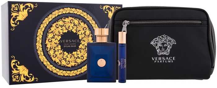 Versace Dylan Mėlyna Pour Homme (Rinkinys Vyrams) EDT 100ml + EDT 10ml + Kosmetikos maišelis