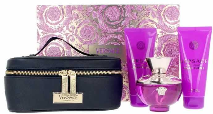 Kvepalų rinkinys moterims Versace Pour Femme Dylan Purple (EDP, 100 ml + dušo želė, 100 ml + kūno losjonas, 100 ml + kosmetinė)
