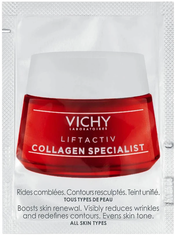 Vichy, COLLAGEN SPECIALIST, Kolagenas, Nuo Raukšlių, Naktinis, Kreminis, Veidui, 1,5 ml *Mėginys