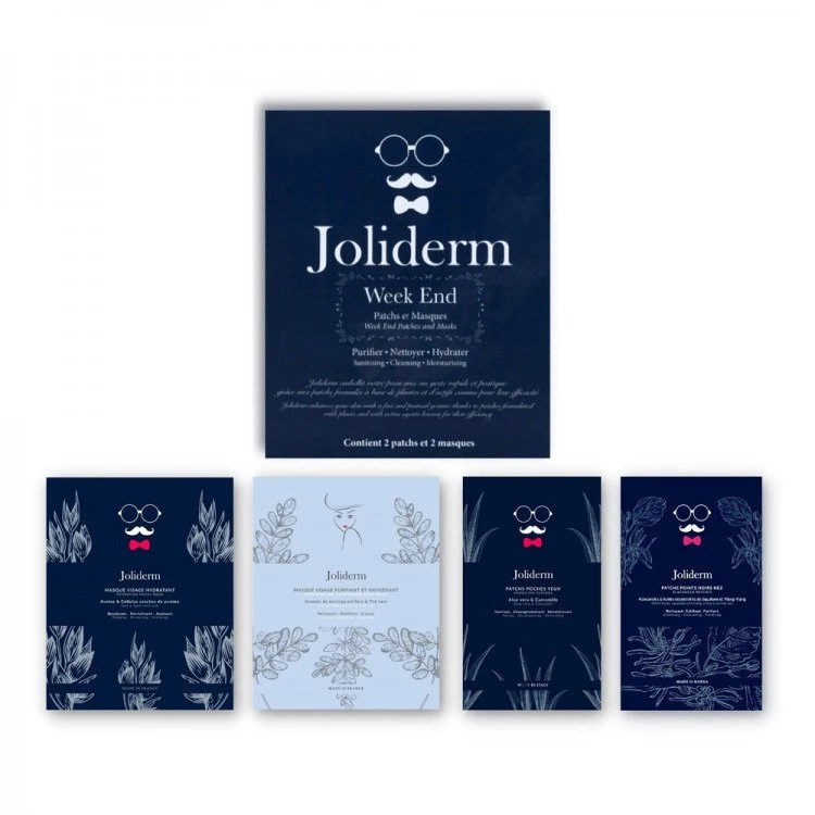 Savaitgalio rinkinys Joliderm: Joliderm, kokosų Vanduo, drėkinamoji, lakštinė kaukė veidui + Joliderm, kontūravimo kaukė, paakių kaukė + J