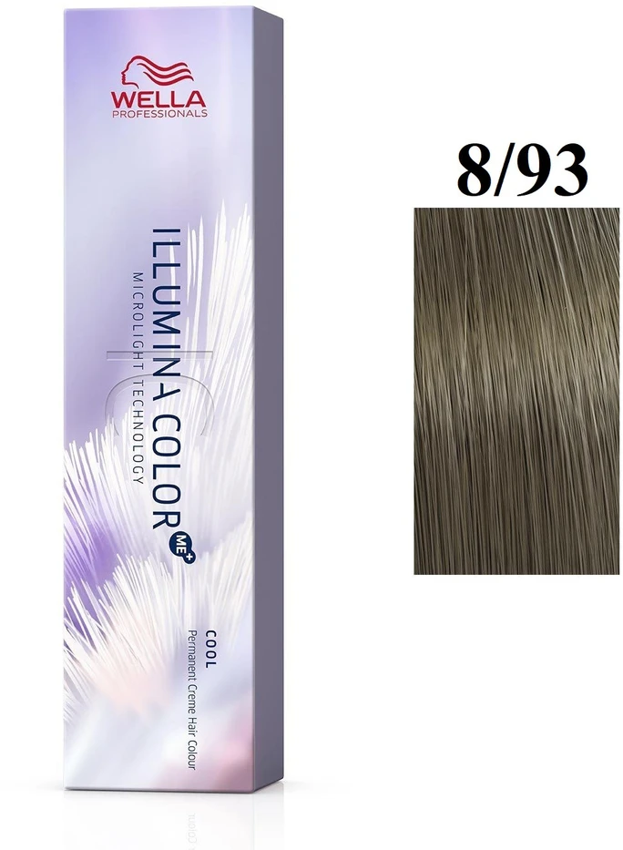 Wella Professionals Illumina Color Me+ Permanent Hair Dye 8/93 Light Skirtas šviesiems plaukams Golden Mėlyna, 60 ml