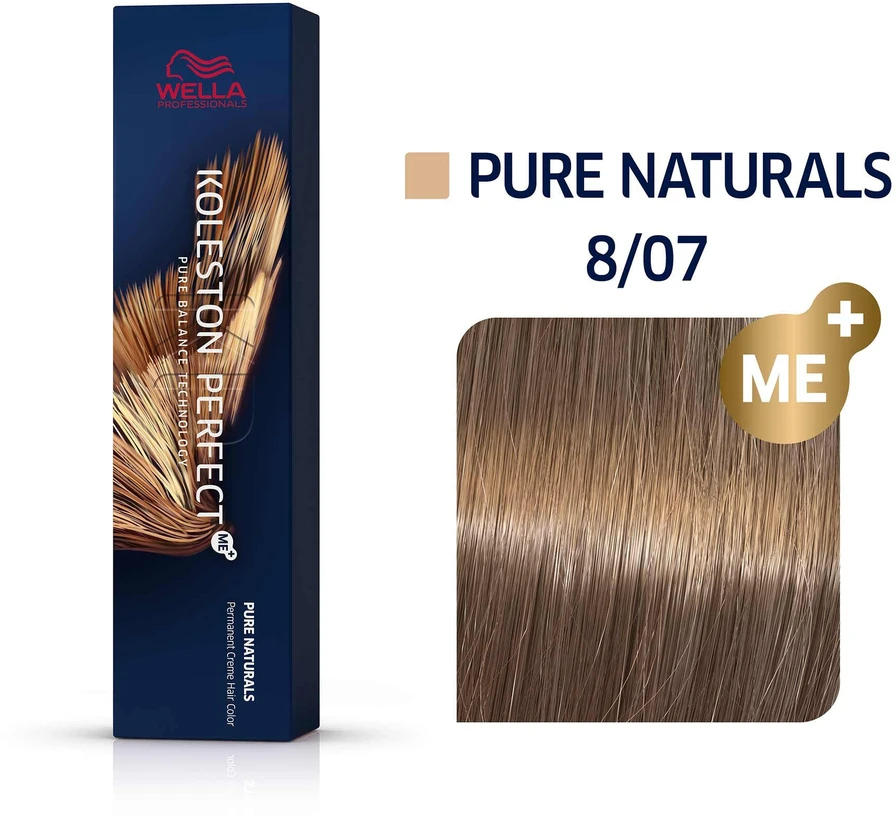 Wella Professionals Koleston Perfect Me+ Permanent Hair Dye 8/07 Light Skirtas šviesiems plaukams Natural Chestnut, 60 ml