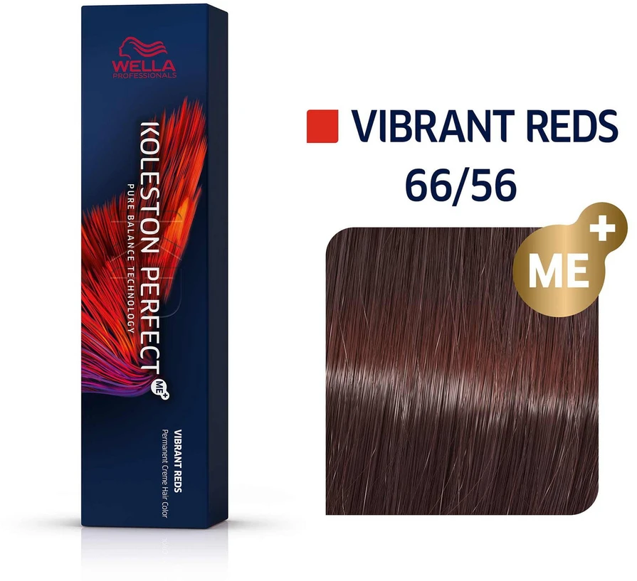 Wella Professionals Koleston Perfect Me+ Permanent Hair Dye 66/56 Dark Skirtas šviesiems plaukams Intense Violet Mahogany, 60 ml
