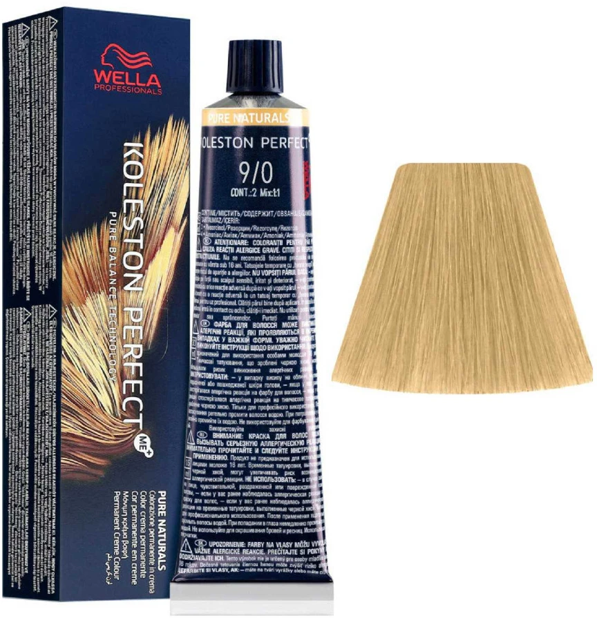 Wella Professionals Koleston Perfect Me+ Permanent Hair Dye 9/0 Lightest Natural Skirtas šviesiems plaukams, 60 ml