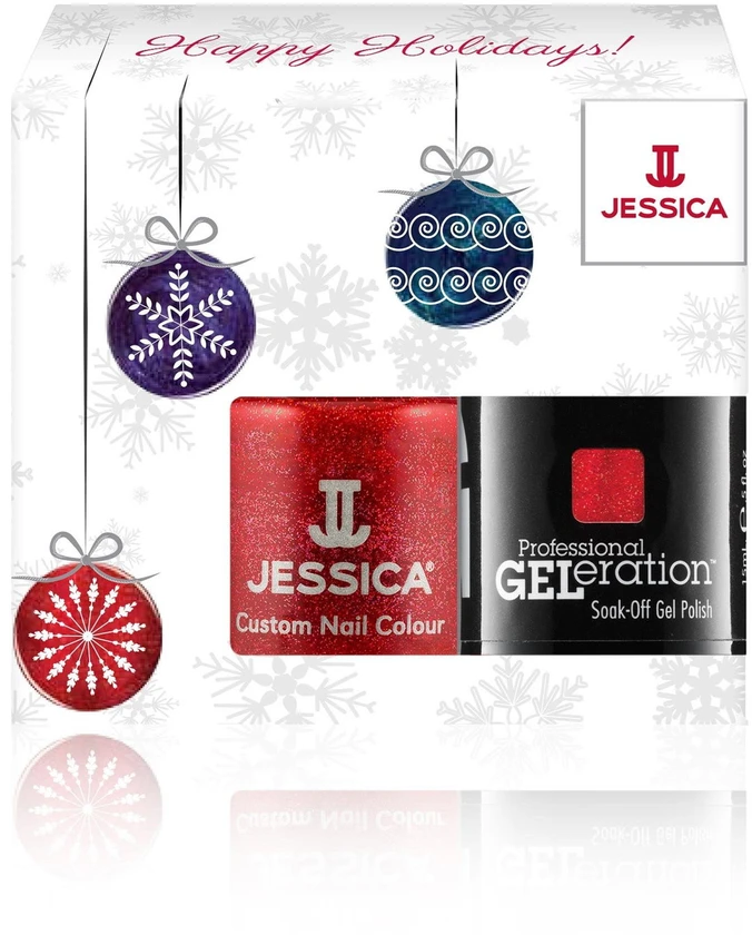 Winter Set Jessica: Professional GELeration Semi-Permanent Nagų lakas Hearts on Fire, 15 ml + Custom Colors Nagų lakas Hearts on Fire 14.8 ml