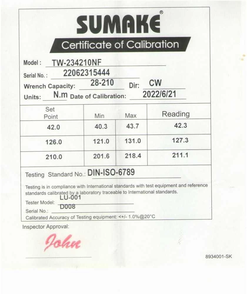 Dinamometrinis raktas 1/2" 28-210Nm SUMAKE