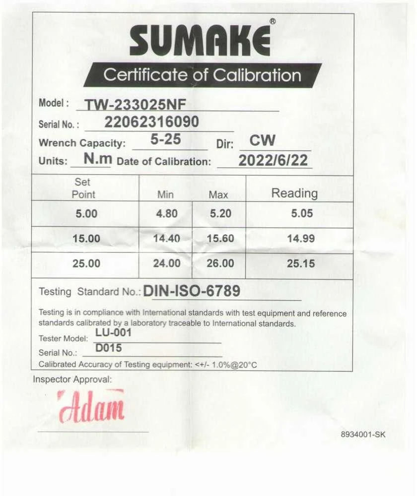 Dinamometrinis raktas 3/8" 5-25Nm SUMAKE