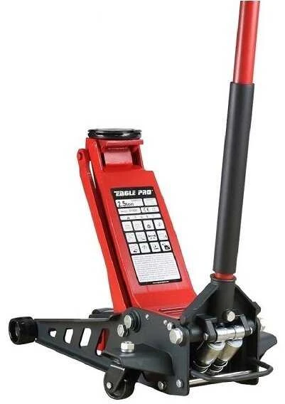 Eagle Pro Domkratas hidraulinis su ratukais 2.5T 75-510mm žemo profilio su rankena