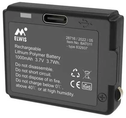 Elwis Lighting Akumuliatorius 832937 3.7V 1000mAh 3.7Wh Li-Po ELWIS BAT011