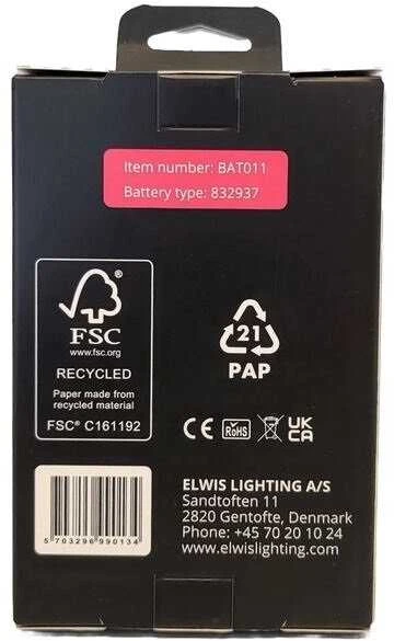 Elwis Lighting Akumuliatorius 832937 3.7V 1000mAh 3.7Wh Li-Po ELWIS BAT011