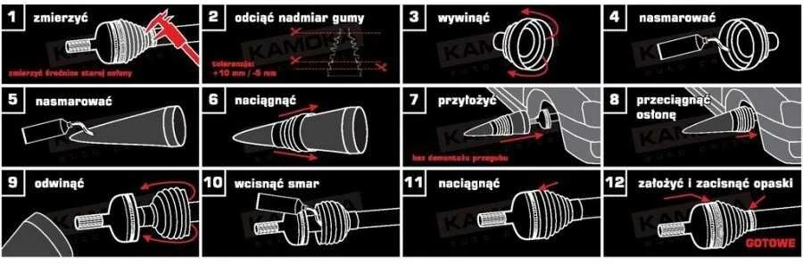 Kamoka Įrankis pusašių gumoms uždėti rankinis