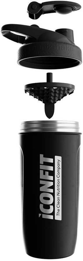 ICONFIT Nerūdijančio plieno gertuvė/plaktuvė juodos sp. 900 ml.
