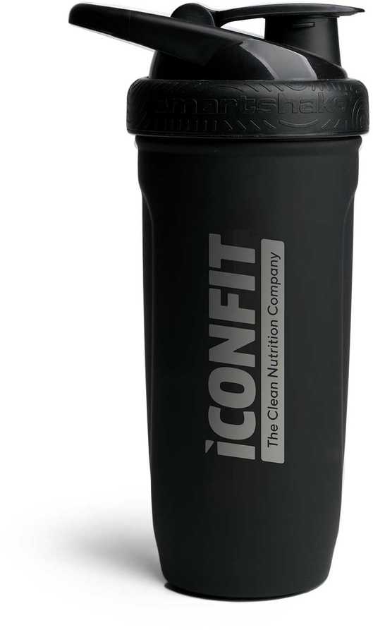 ICONFIT Nerūdijančio plieno gertuvė/plaktuvė juodos sp. 900 ml.