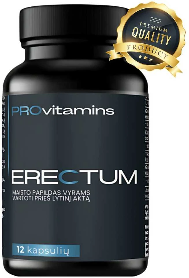 Provitamins ERECTUM Maisto papildas vyrams 12 kaps. (Prieš lytinį aktą)