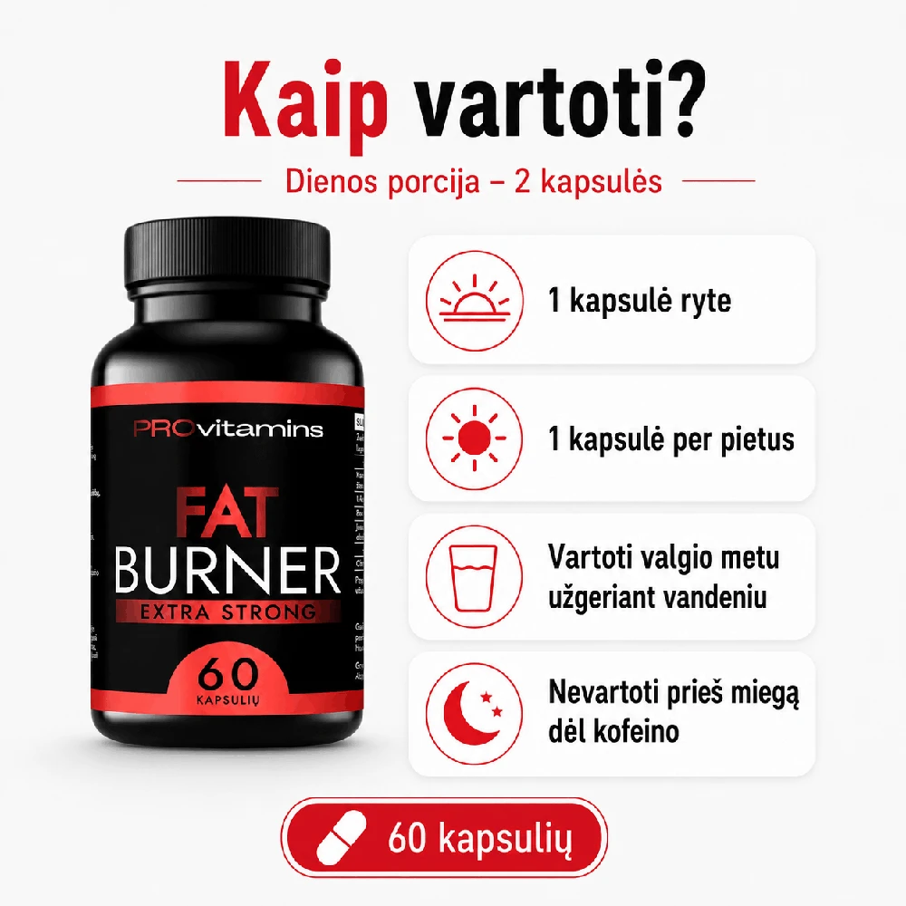 PROVITAMINS riebalų degintojas EXTRA STRONG (60 kaps.)
