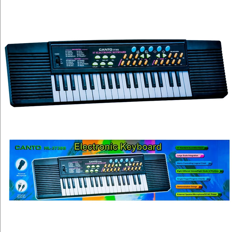 Vaikiškas elektrinis pianinas su mikrofonu
