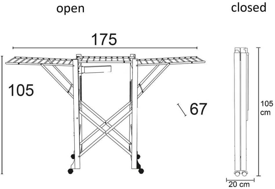 Arredamenti Italia ARREDAMENTI AIRONE Džiovintuvas na pranie - 175 x105 cm, Ruda