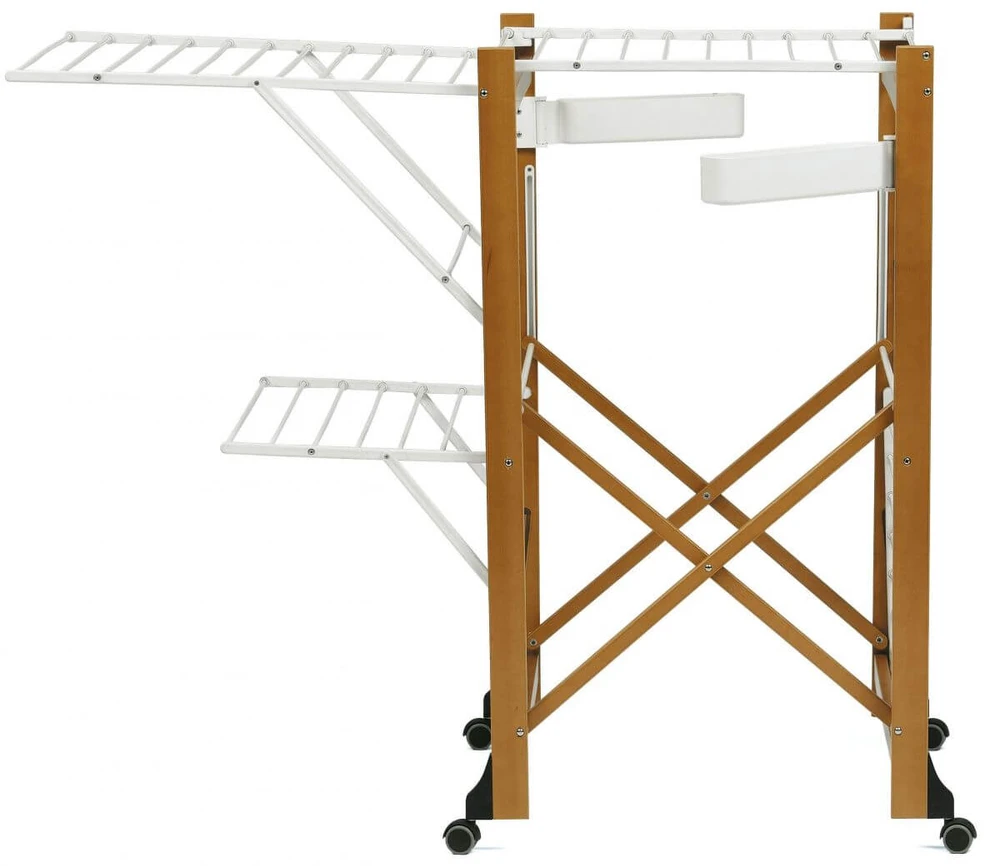 Arredamenti Italia ARREDAMENTI GABBIANO Skalbinių džiovykla ant ratų - 175 x 67 cm, ruda