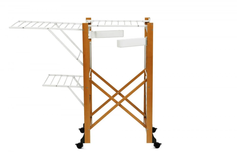 Arredamenti Italia ARREDAMENTI GABBIANO Skalbinių džiovykla ant ratų - 175 x 67 cm, ruda
