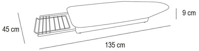 Arredamenti Italia ARREDAMENTI STIROPRATICO Stalo lyginimo lenta - 135 x 45 cm, ruda
